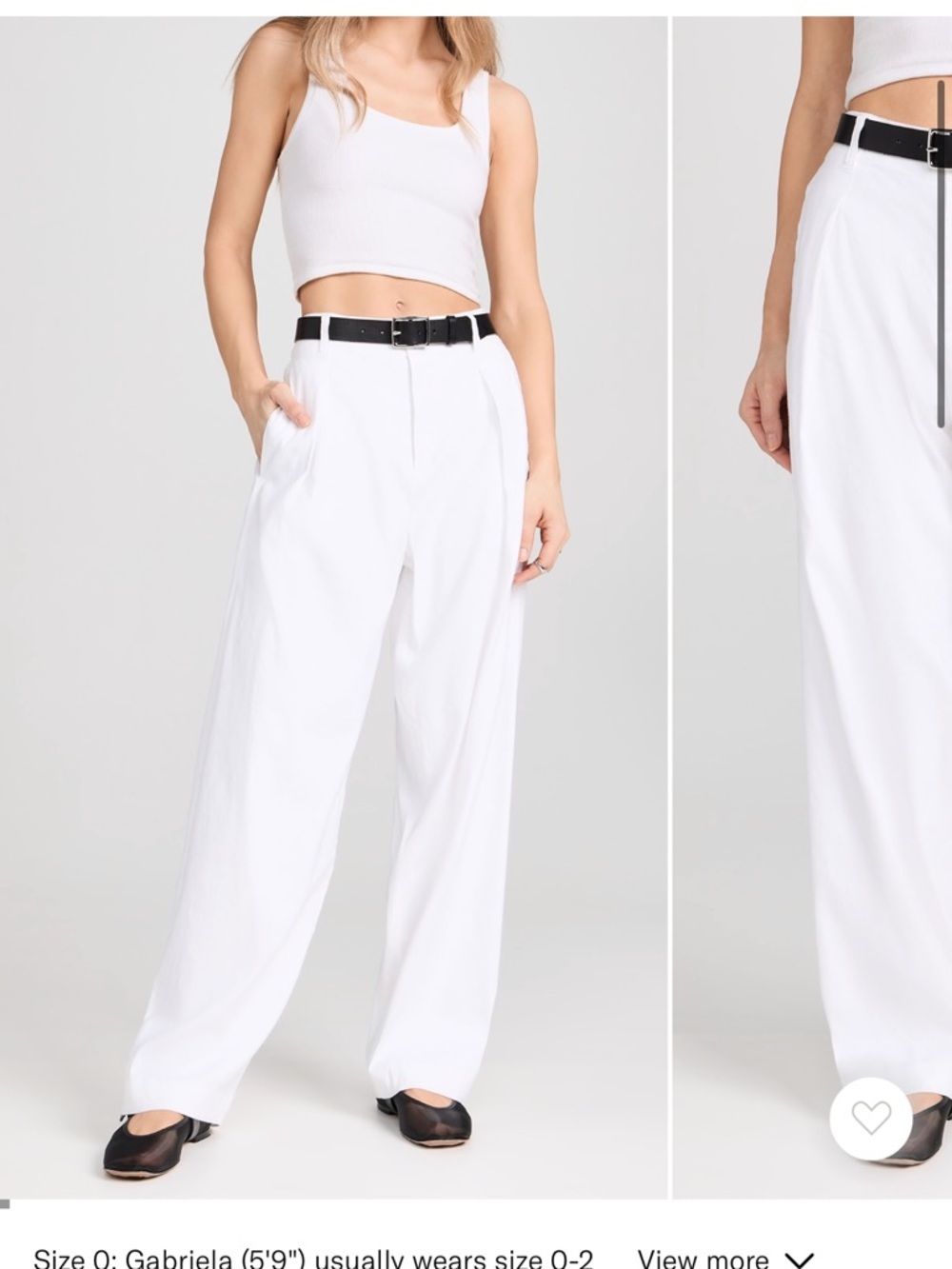 rag & bone White Wide-Leg High-Rise Trousers